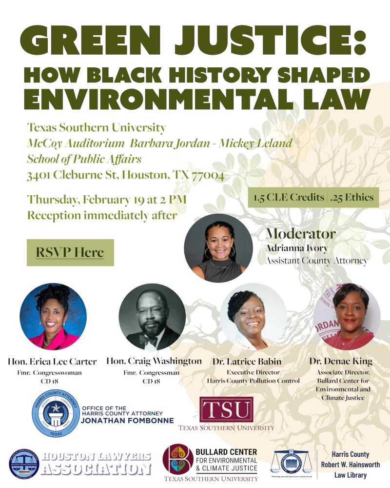 Green Justice: How Black History Shaped Environmental Law event flyer