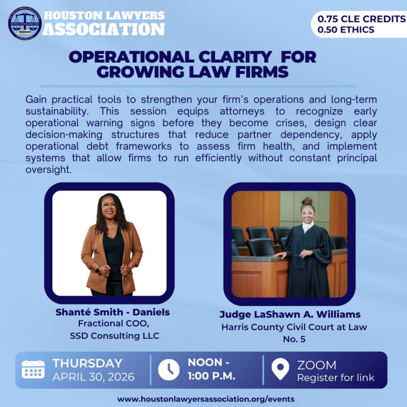 TRANSACTIONAL SECTION PRESENTS: OPERATIONAL CLARITY FOR GROWING LAW FIRMS event flyer