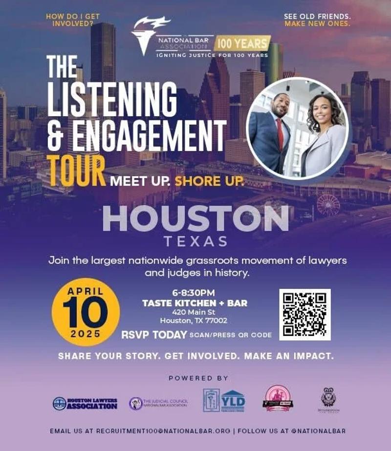 National Bar Association Listening & Engagement Tour event flyer