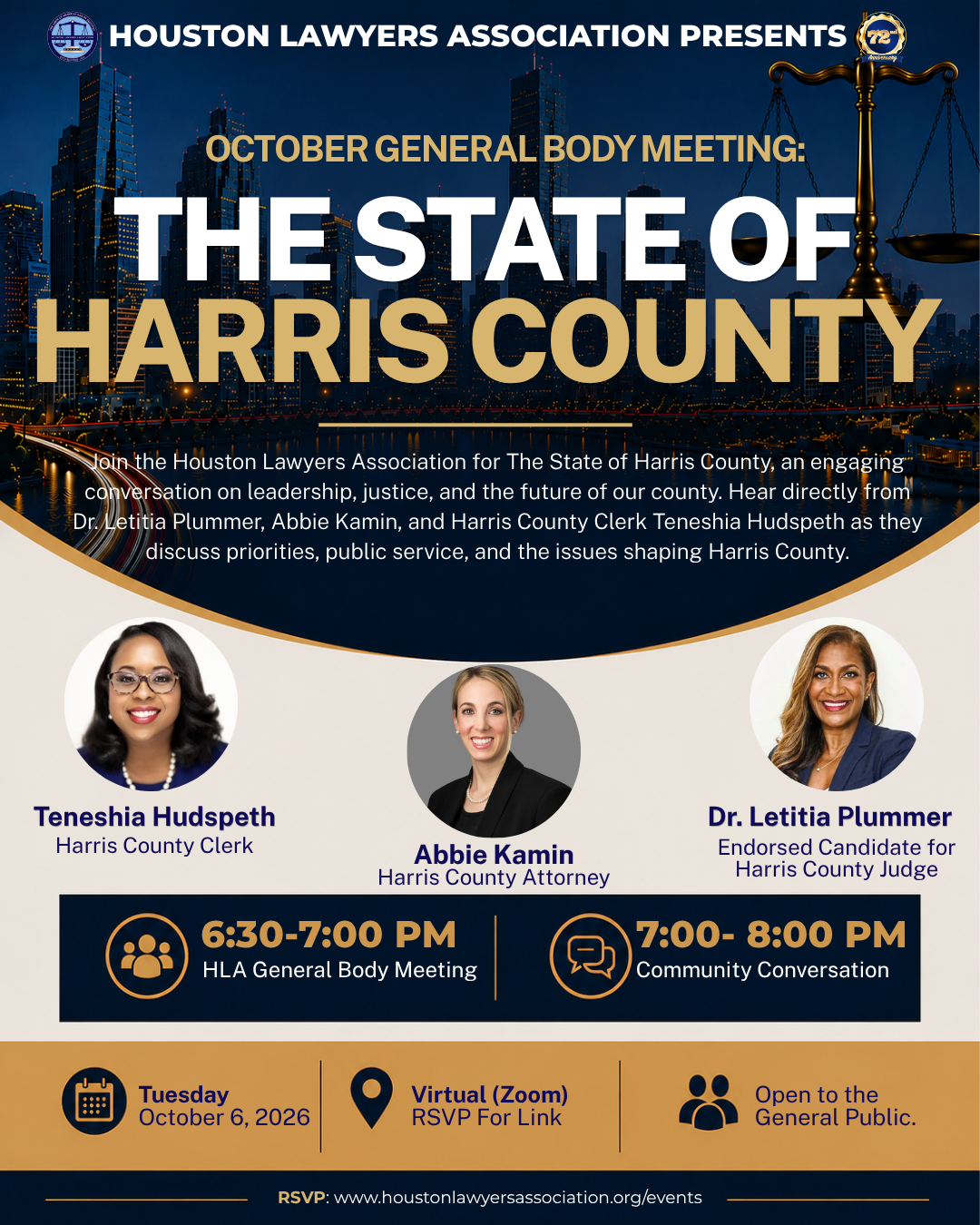 October General Body Meeting: The State of Harris County event flyer