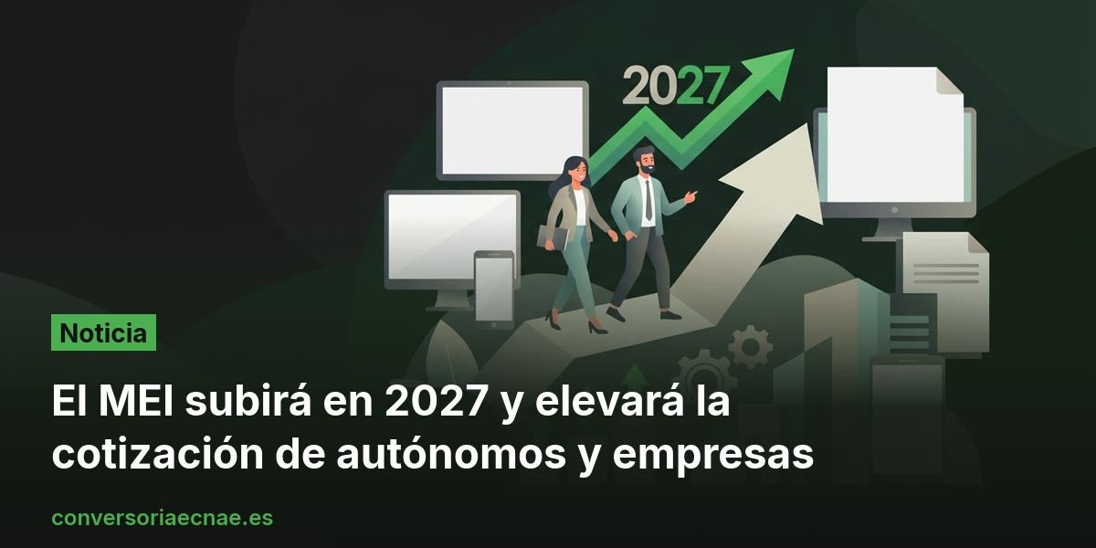 El MEI subirá en 2027 y elevará la cotización de autónomos y empresas