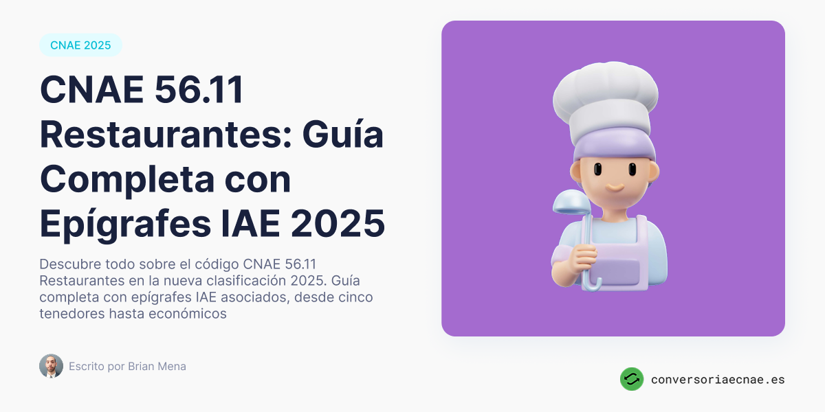 CNAE 56.11 - Restaurantes: Guía Completa con Epígrafes IAE 2025
