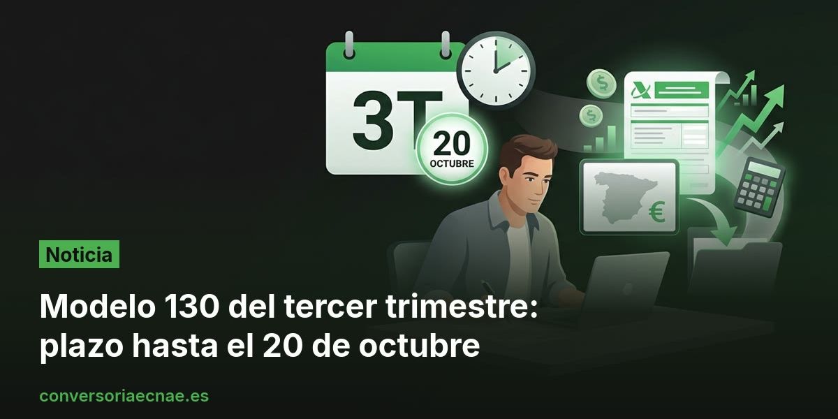 Modelo 130 del tercer trimestre: plazo hasta el 20 de octubre