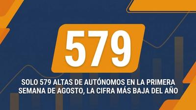 Estadísticas CNAE/IAE de la semana 33 de 2026 — solo 579 altas de autónomos
