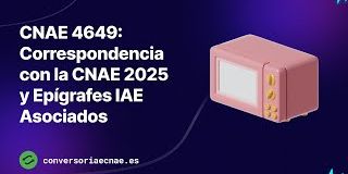 CNAE 4649: Correspondencia con la CNAE 2025 y Epígrafes IAE Asociados