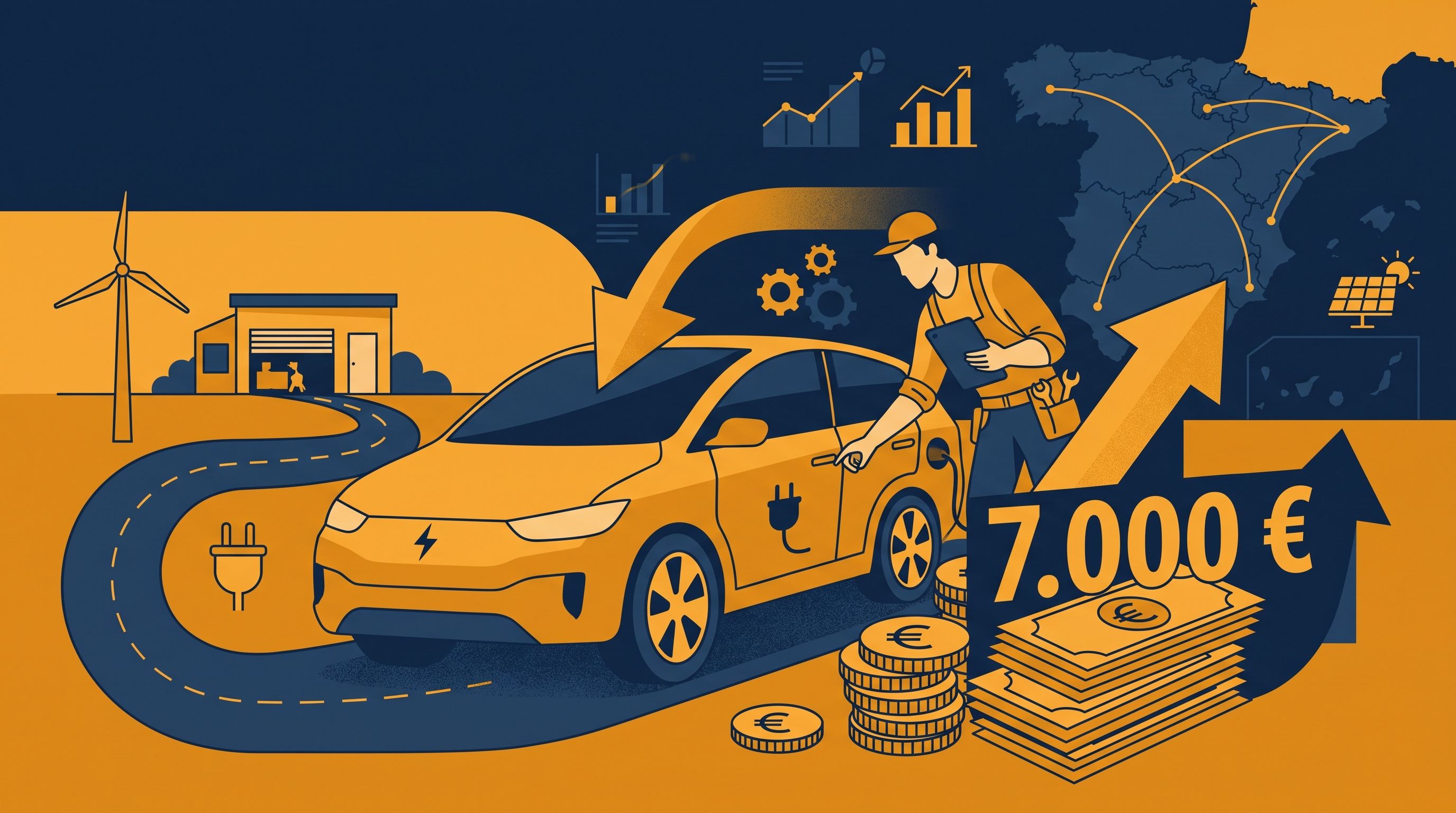 Programa Auto+: hasta 7.000 € por vehículo eléctrico para autónomos