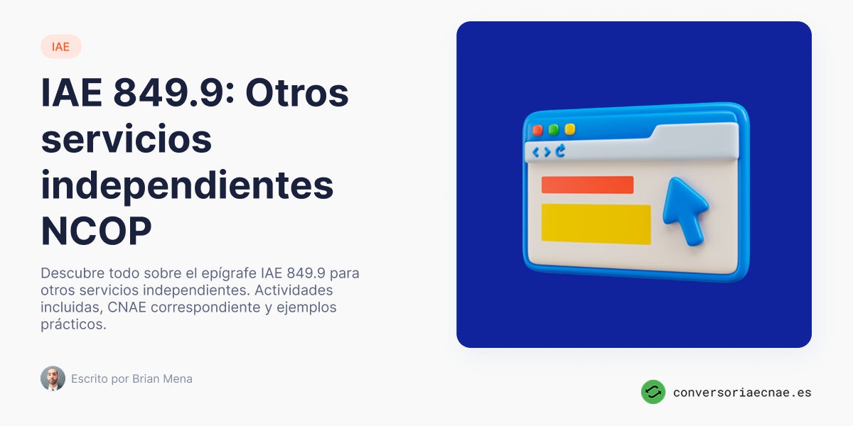 IAE 849.9: Otros servicios independientes NCOP