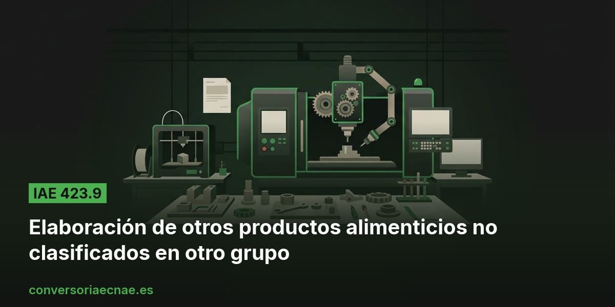 Guía del código IAE 423.9