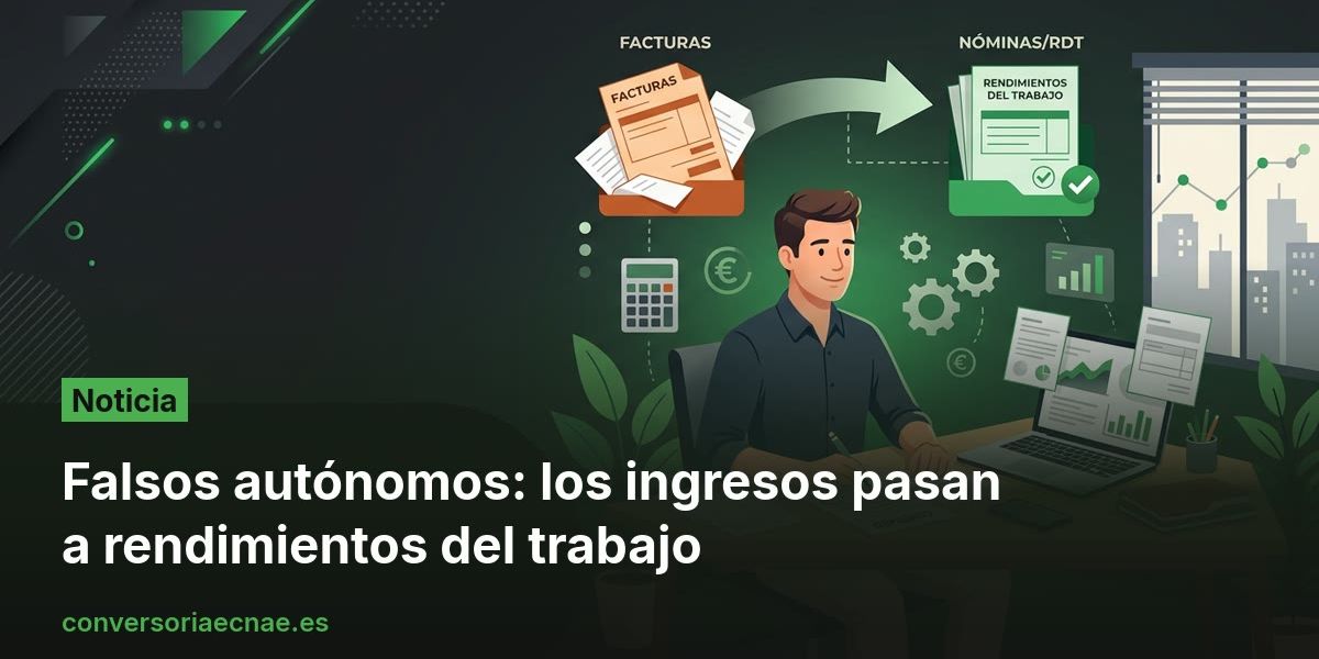 Falsos autónomos: los ingresos pasan a rendimientos del trabajo