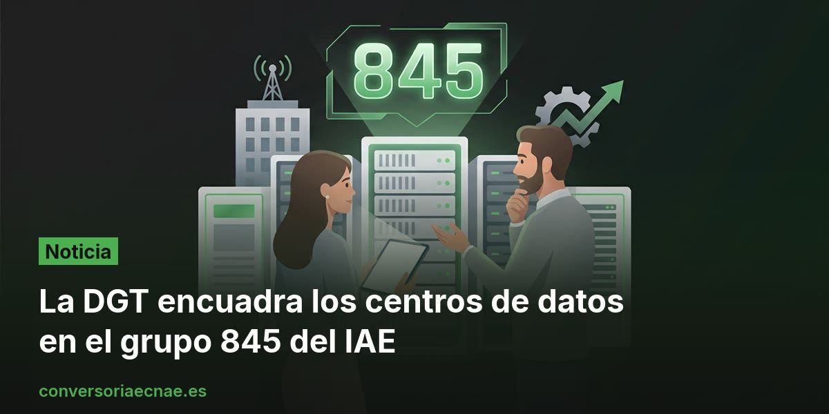La DGT encuadra los centros de datos en el grupo 845 del IAE