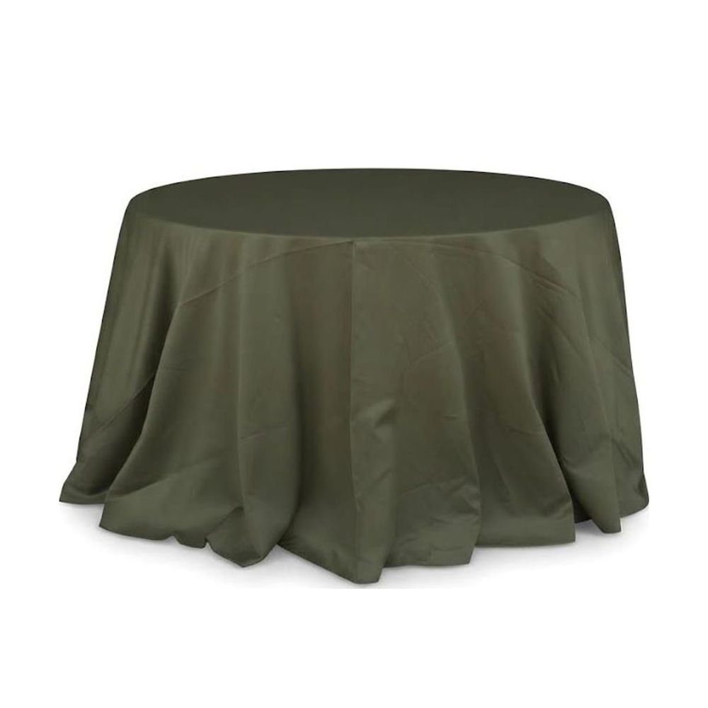 Mantel redondo 60" satín podesuá — Verde olivo