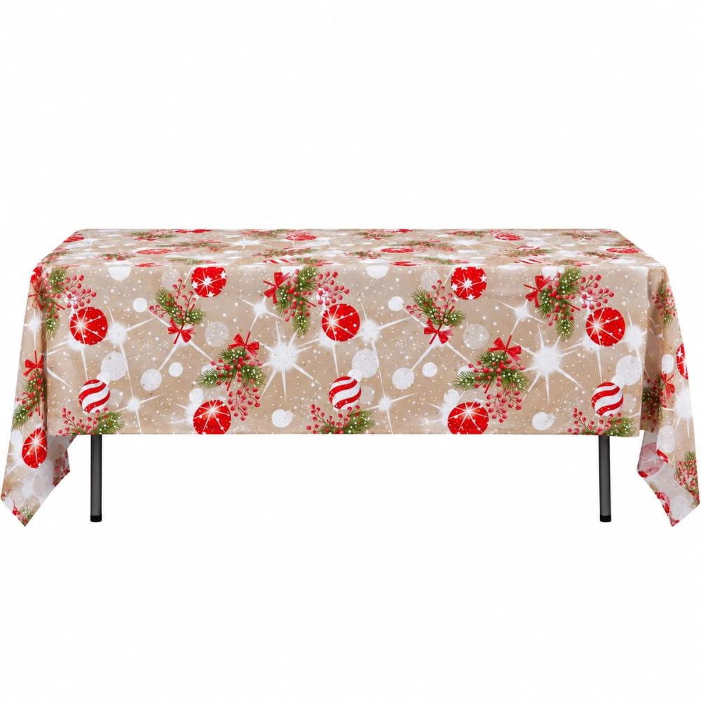 Mantel rectangular sencillo — Navideño esferas