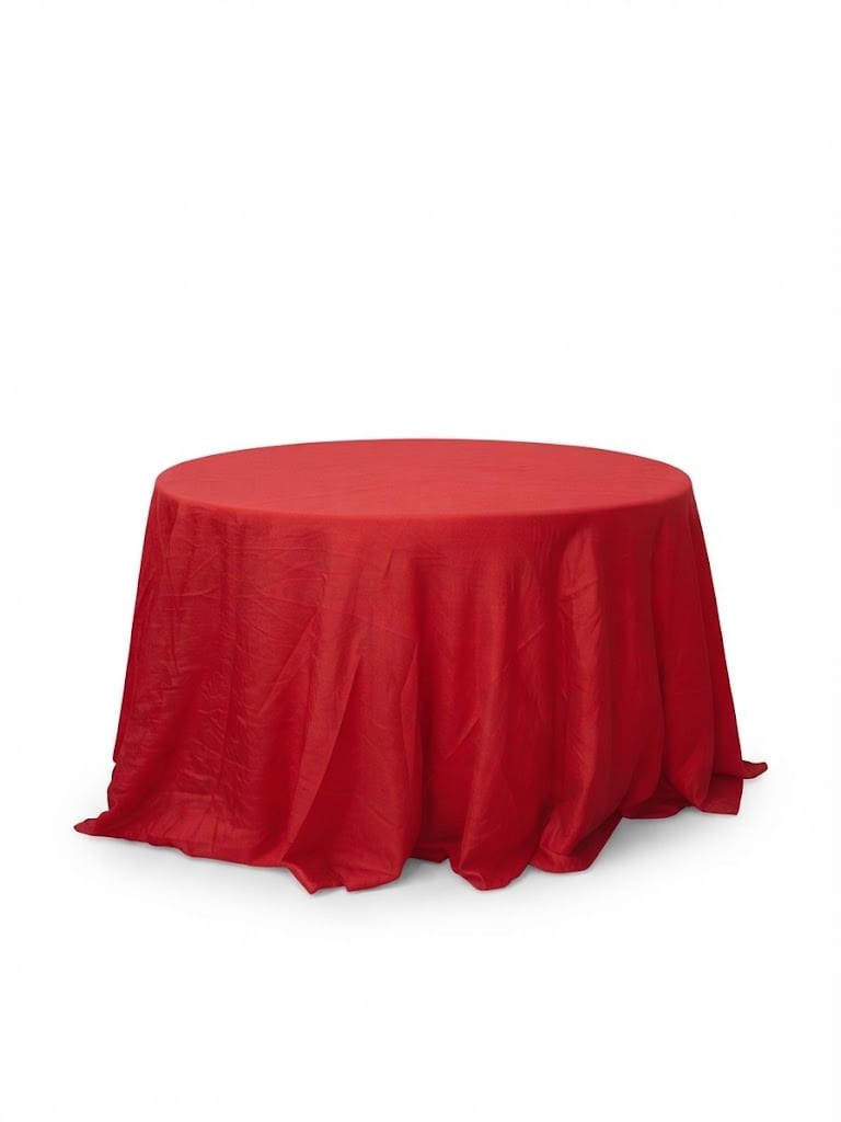 Mantel redondo 60" corrugado — Rojo