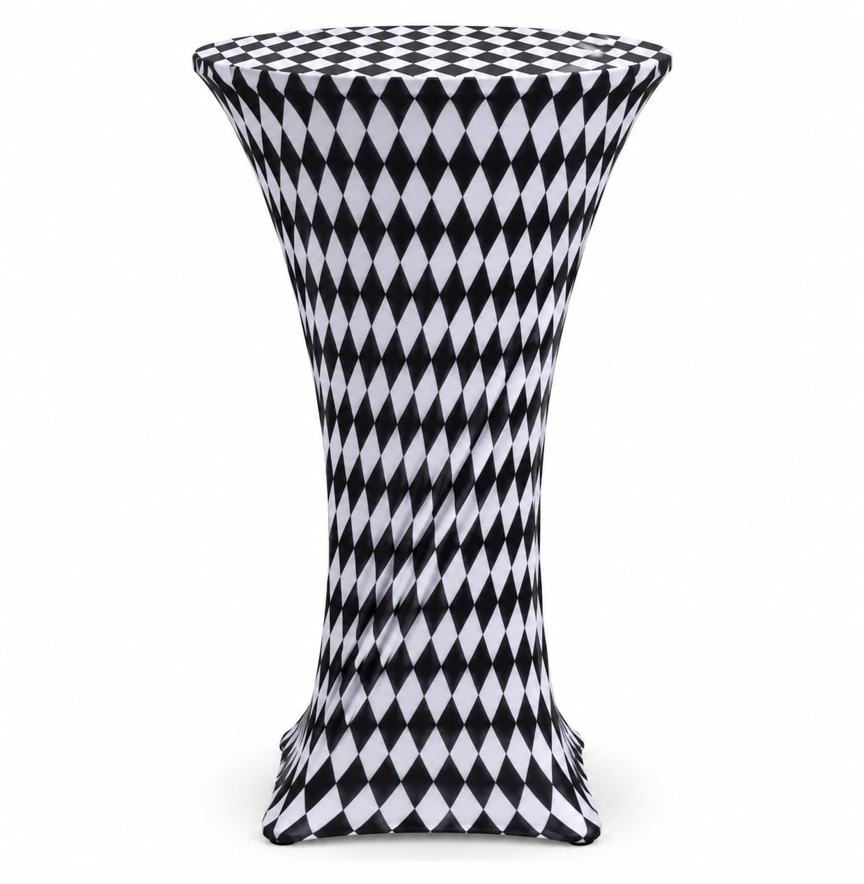 Lycra para mesa coctelera — Blanco y negro (rombos)