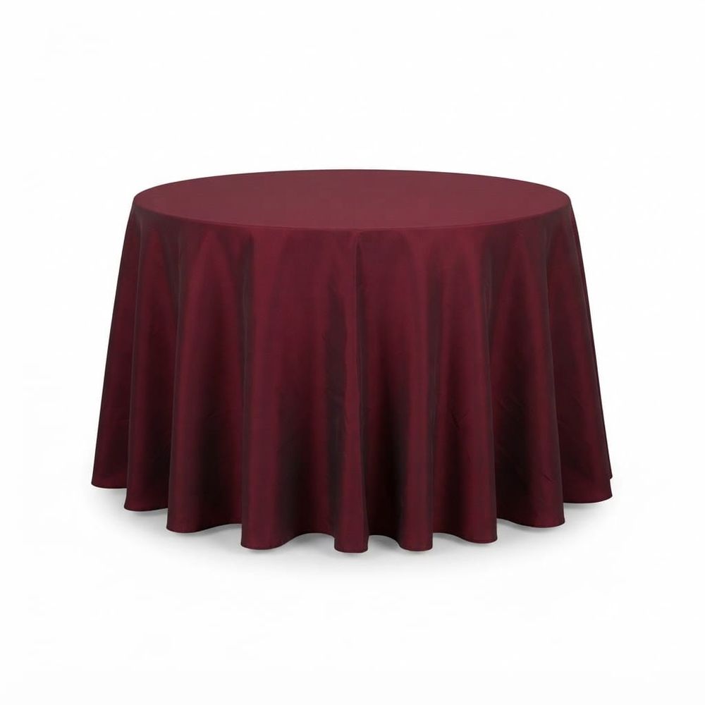 Mantel redondo 60" satín — Rojo vino
