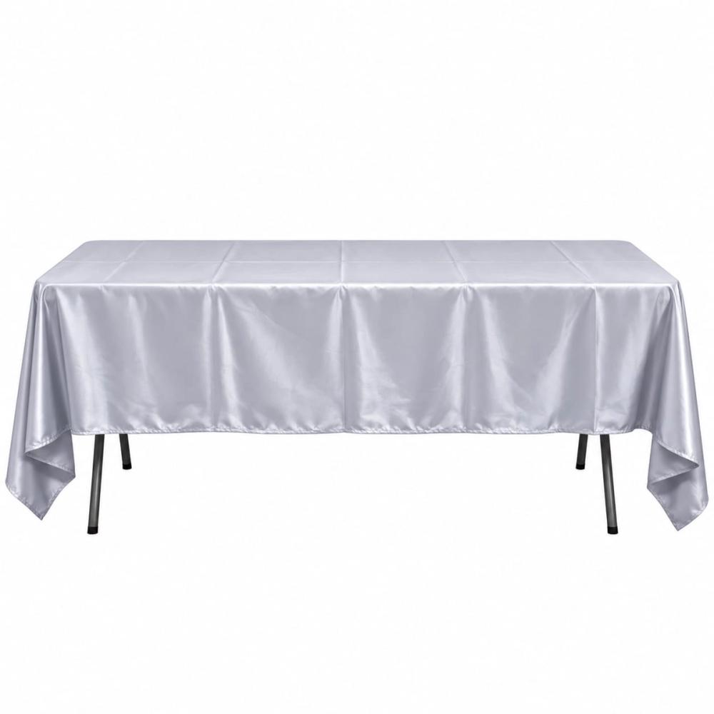 Mantel rectangular sencillo — Plateado satinado
