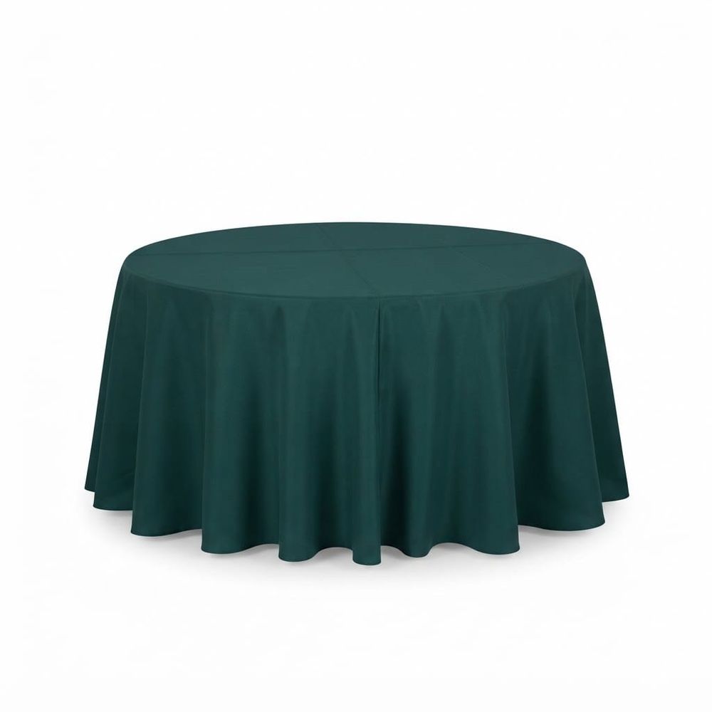 Mantel redondo 60" satín — Esmeralda oscuro