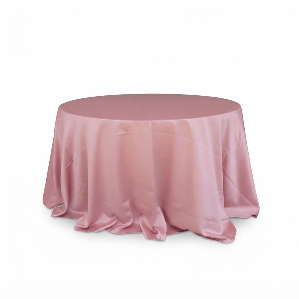 Mantel redondo 60" satín — Rosa viejo