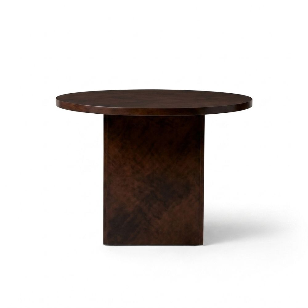 Mesa de madera redonda de 48 — Chocolate