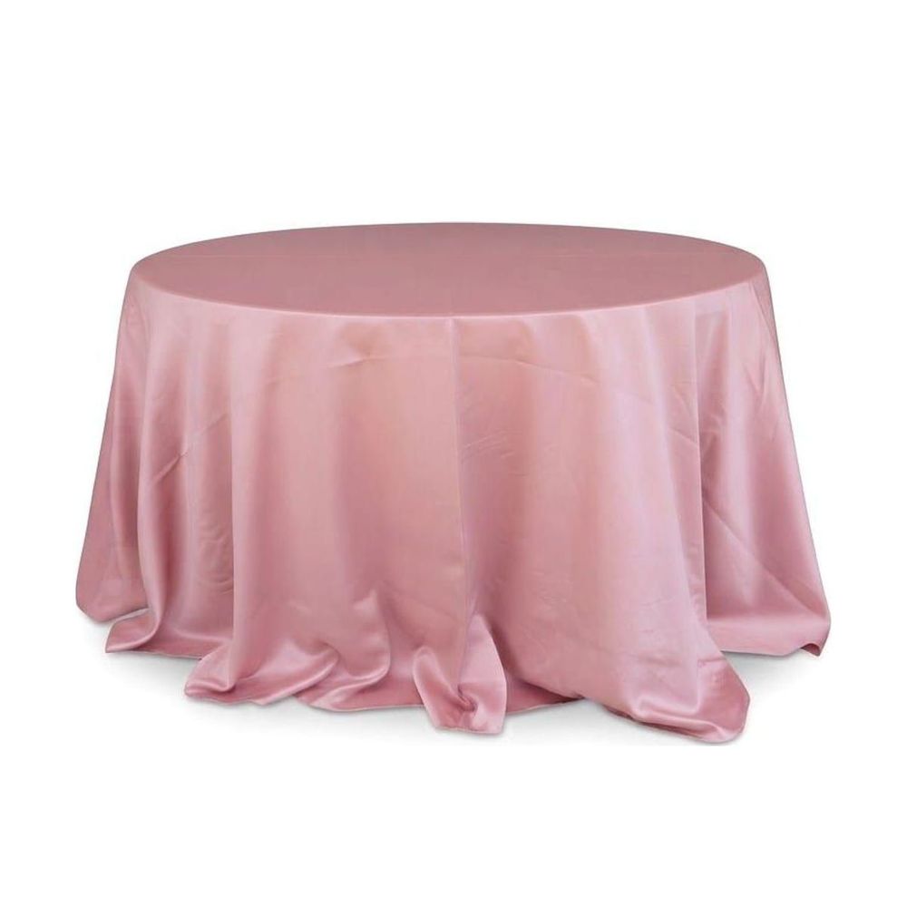 Mantel redondo 60" satín podesuá — Rosa viejo