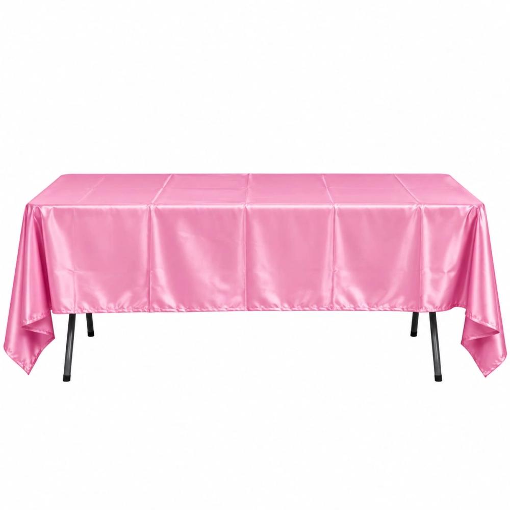 Mantel rectangular sencillo — Rosa satinado