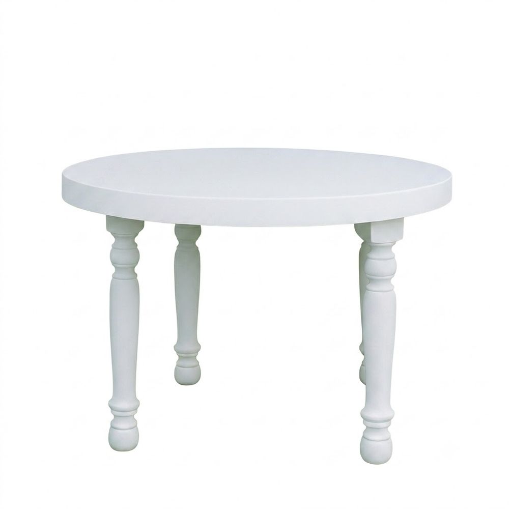Mesa redonda de madera para invitados - 60´´ - 4 patas — Blanca