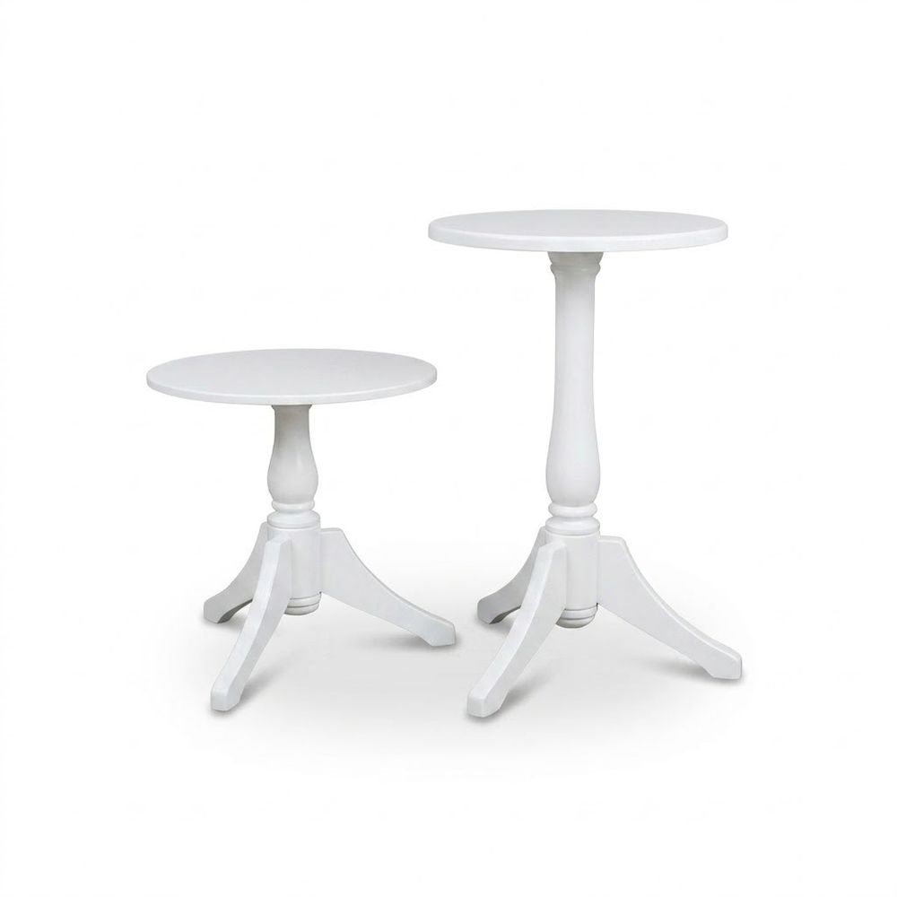 Duo de Mesas Decorativas — Blanca