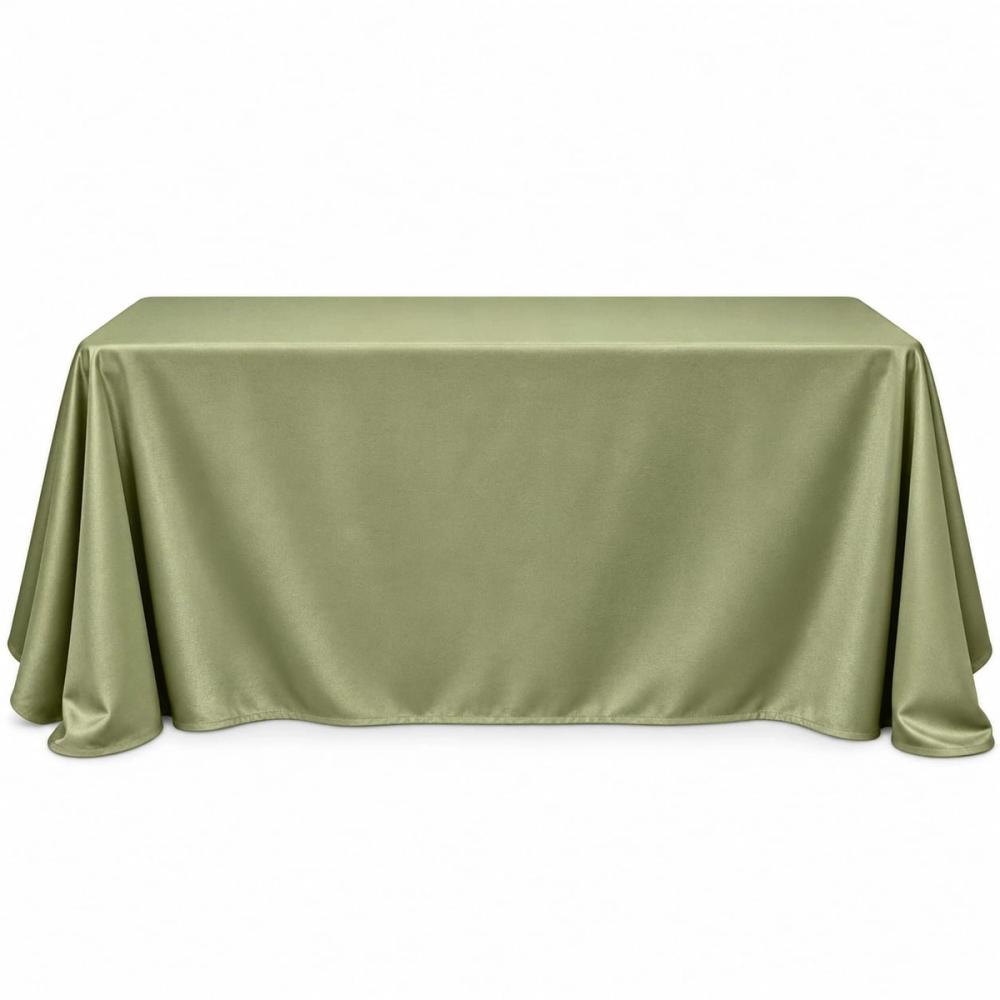 Mantel rectangular grande liso — Verde salvia