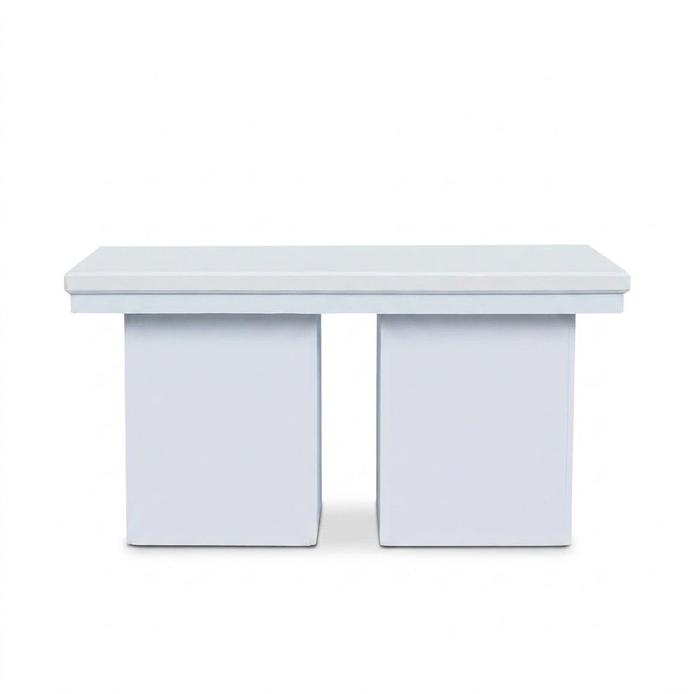 Mesa de dos cubos — Blanca