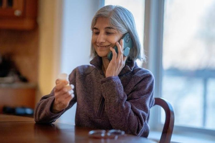 Woman calling to request a prescription refill.