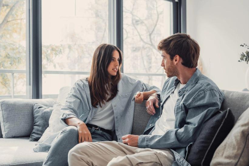 A woman talking to her partner about BV