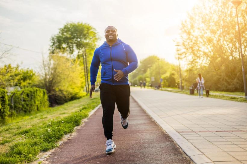 A man going for a run