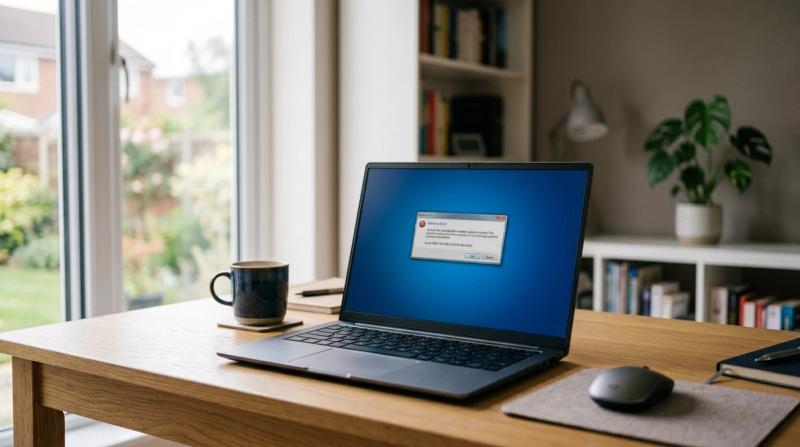 Laptop showing a Windows 11 setup error screen during installation