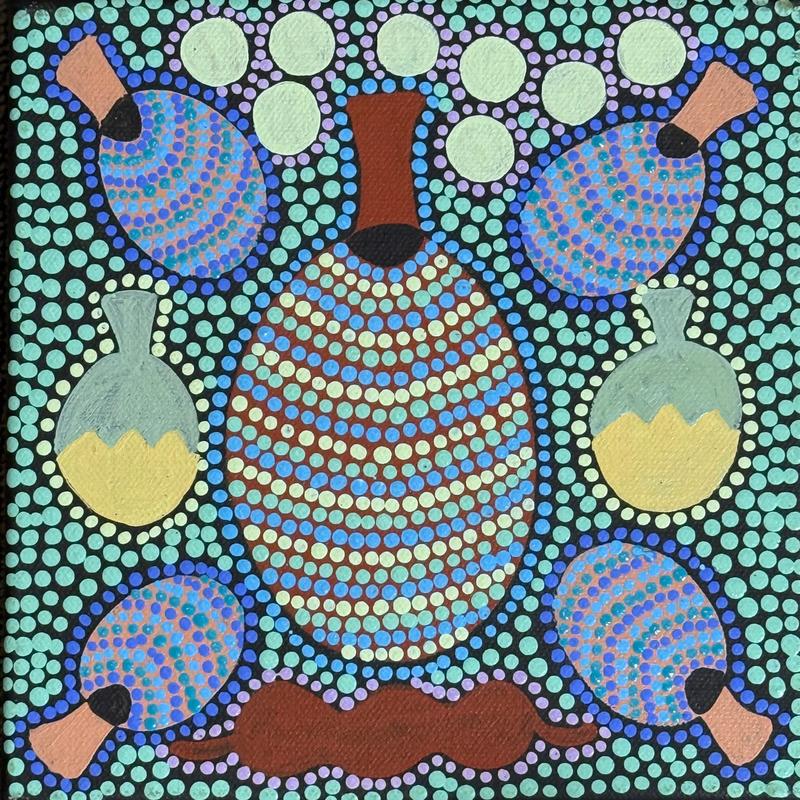 Boabs2 by Tracee Cox, acrylic on canvas by Gooniyandi Artists, available at Straddievarious Brisbane art gallery