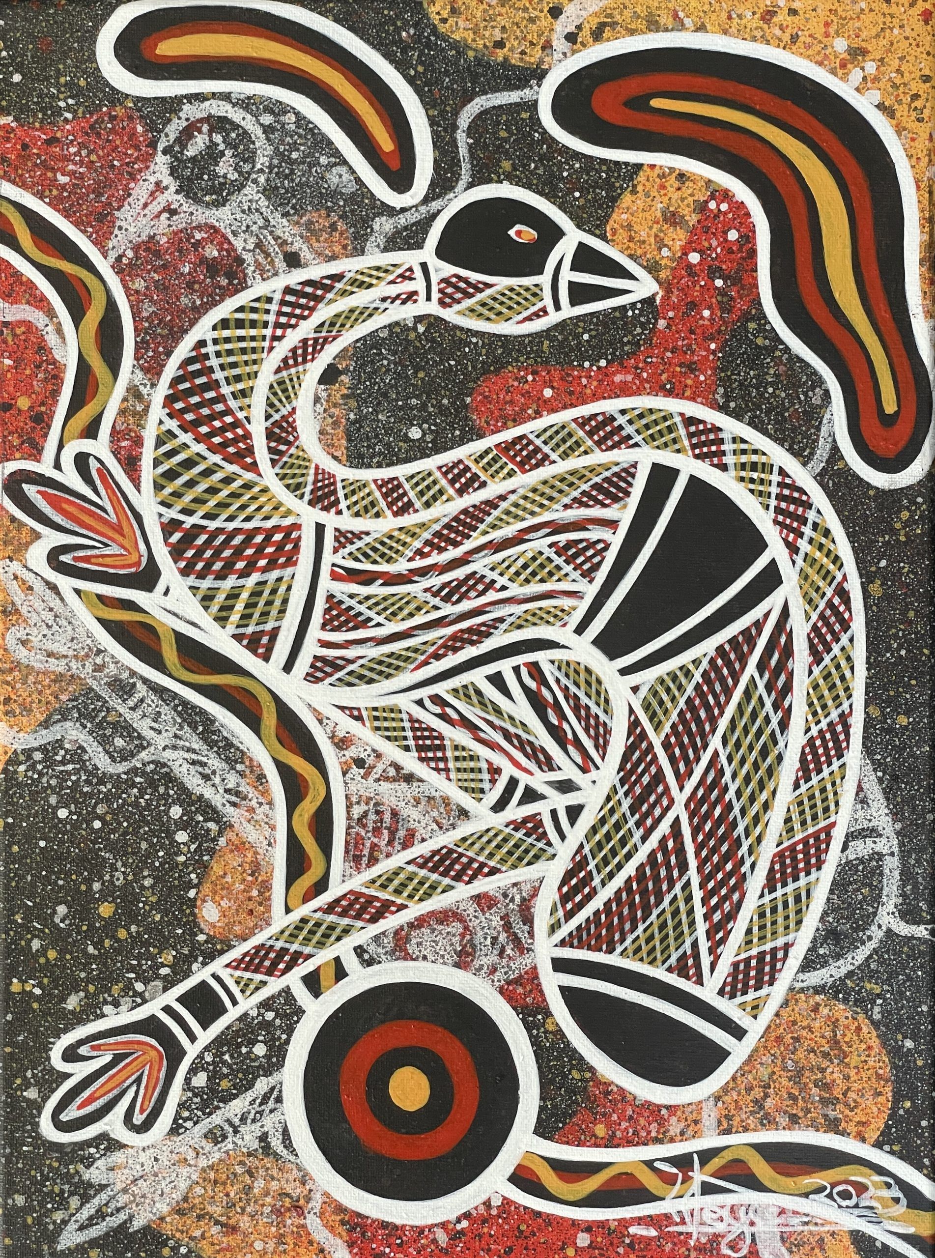 Rock Art no.2, acrylic on canvas by Lionel Doyle, available at Straddievarious Brisbane art gallery