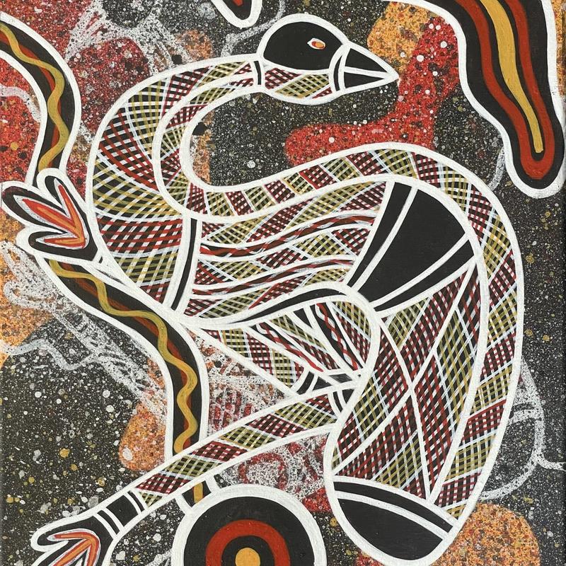 Rock Art no.2, acrylic on canvas by Lionel Doyle, available at Straddievarious Brisbane art gallery