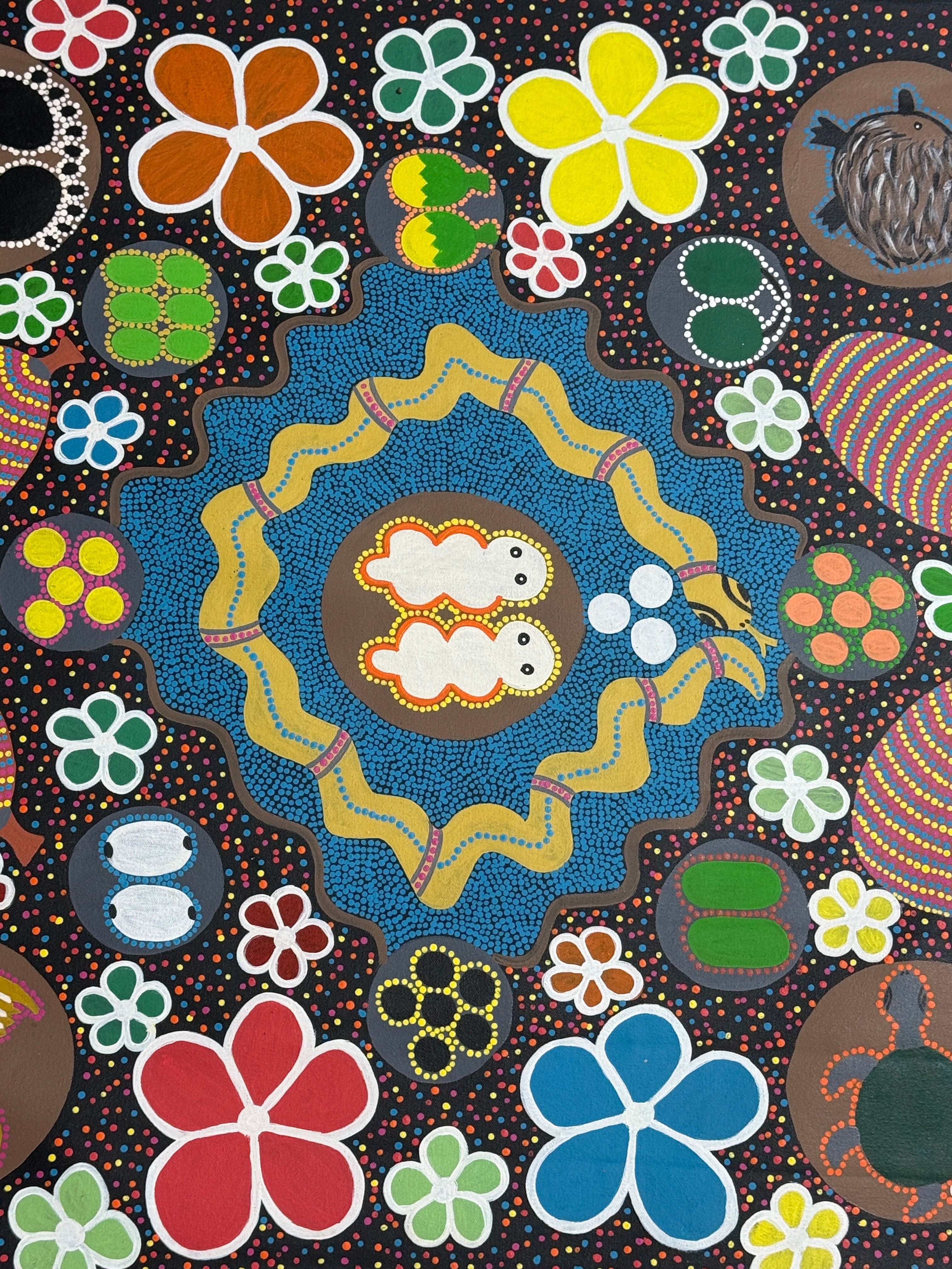 Collecting Bush Tuckers by Louise Cox by Gooniyandi Artists, available at Straddievarious Brisbane art gallery
