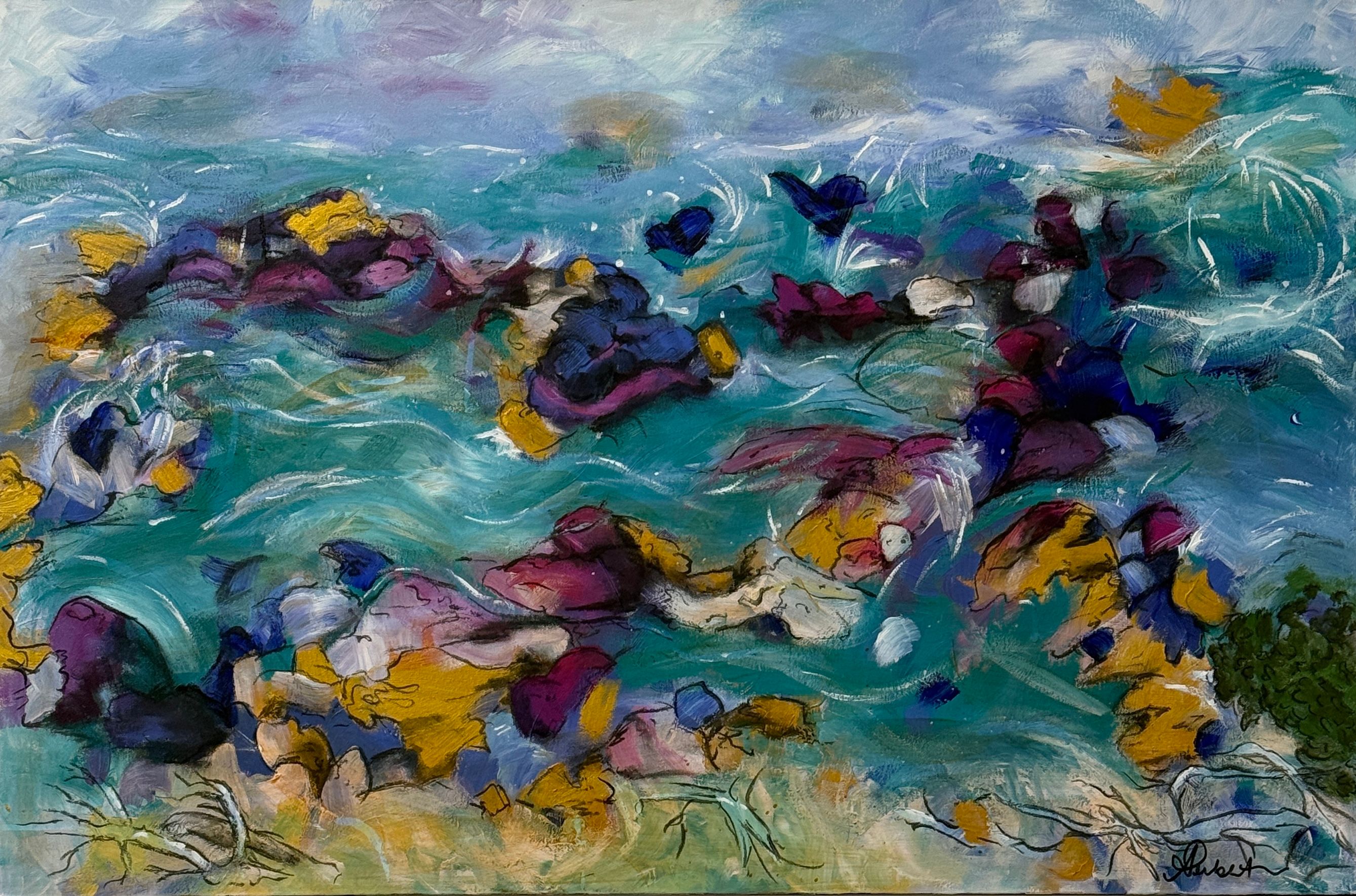Serenity, acrylic on canvas by Amanda Hill, available at Straddievarious Brisbane art gallery