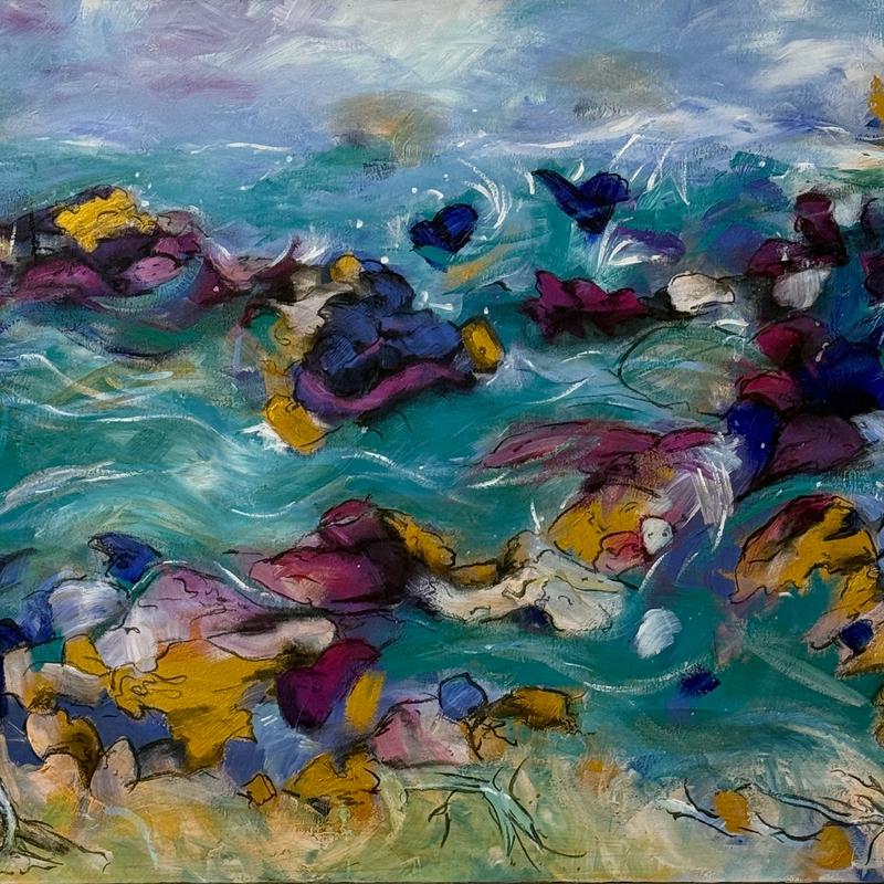 Serenity, acrylic on canvas by Amanda Hill, available at Straddievarious Brisbane art gallery