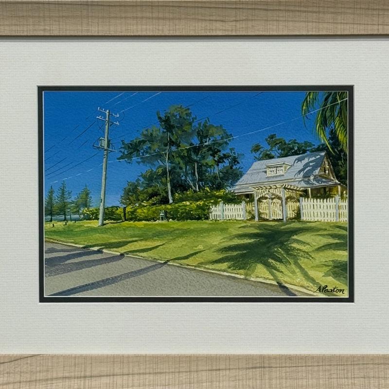 Fernleigh - GJ Walter Park, watercolour & gauche mediums - framed under glass by Angela Paxton Art, available at Straddievarious Brisbane art gallery