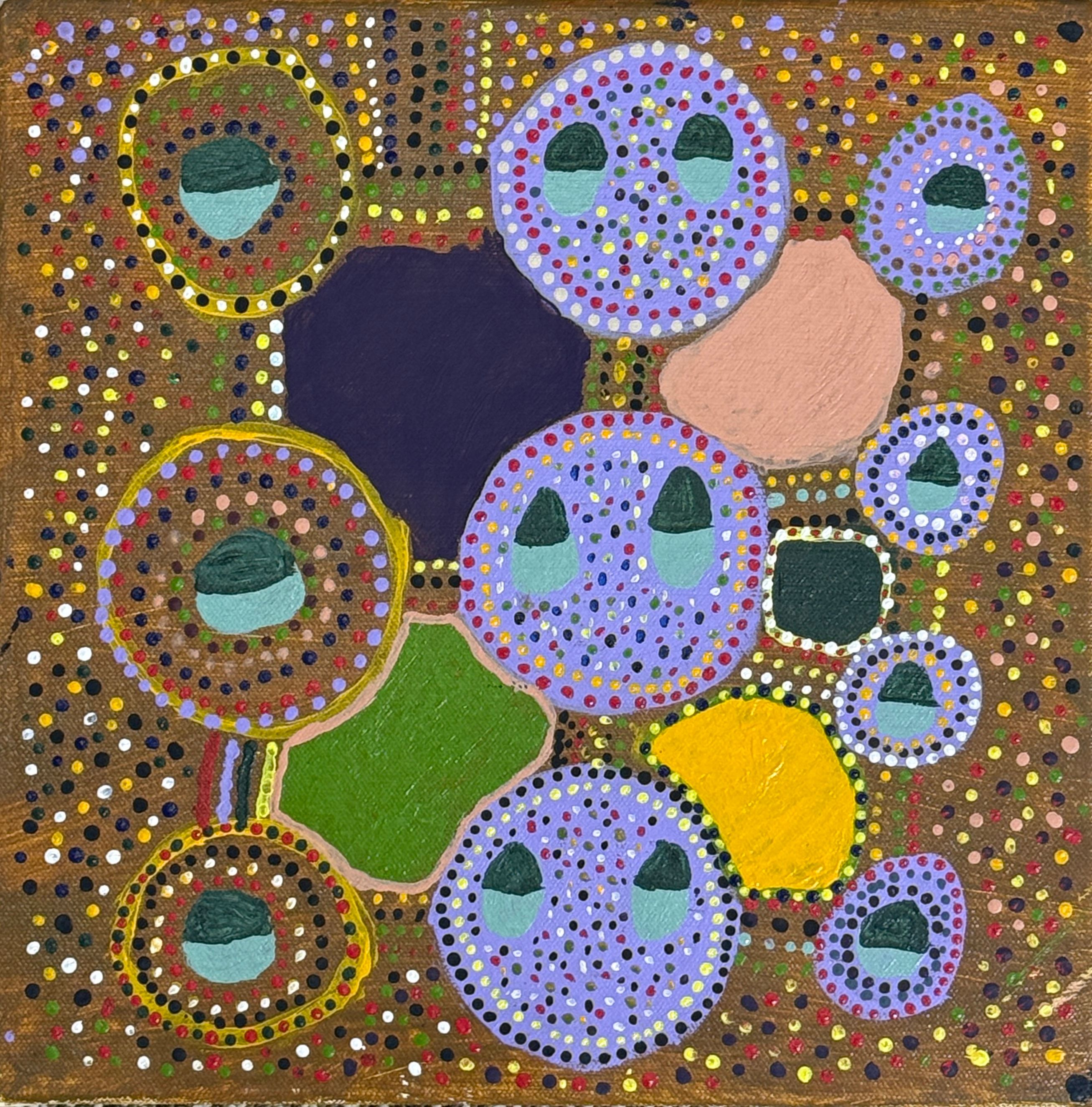 Bush Tomato by Susan Campbell, acrylic on canvas by Gooniyandi Artists, available at Straddievarious Brisbane art gallery