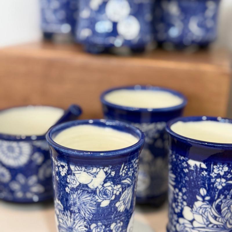 Blue & White Collection, ceramics by Brenda Middleton - Ceramist, available at Straddievarious Brisbane art gallery