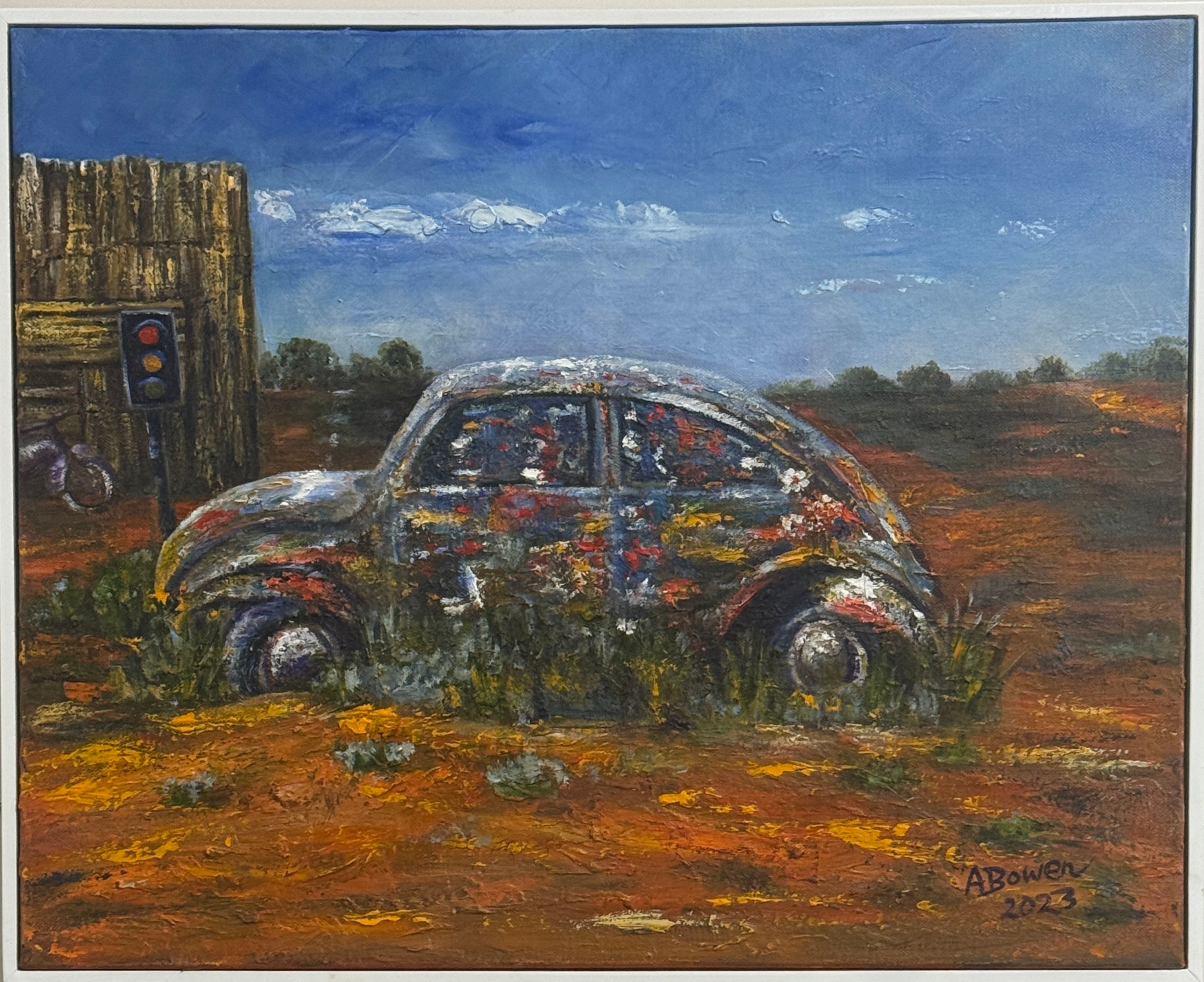 Still Waiting, acrylic on canvas by Anne Bowen, available at Straddievarious Brisbane art gallery