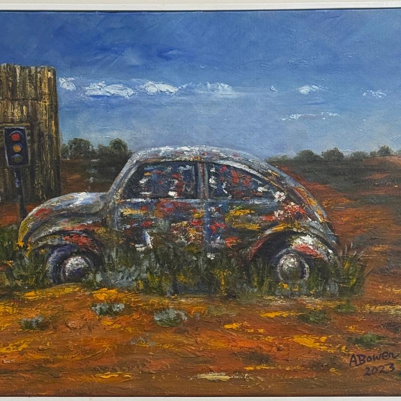 Still Waiting, acrylic on canvas by Anne Bowen, available at Straddievarious Brisbane art gallery