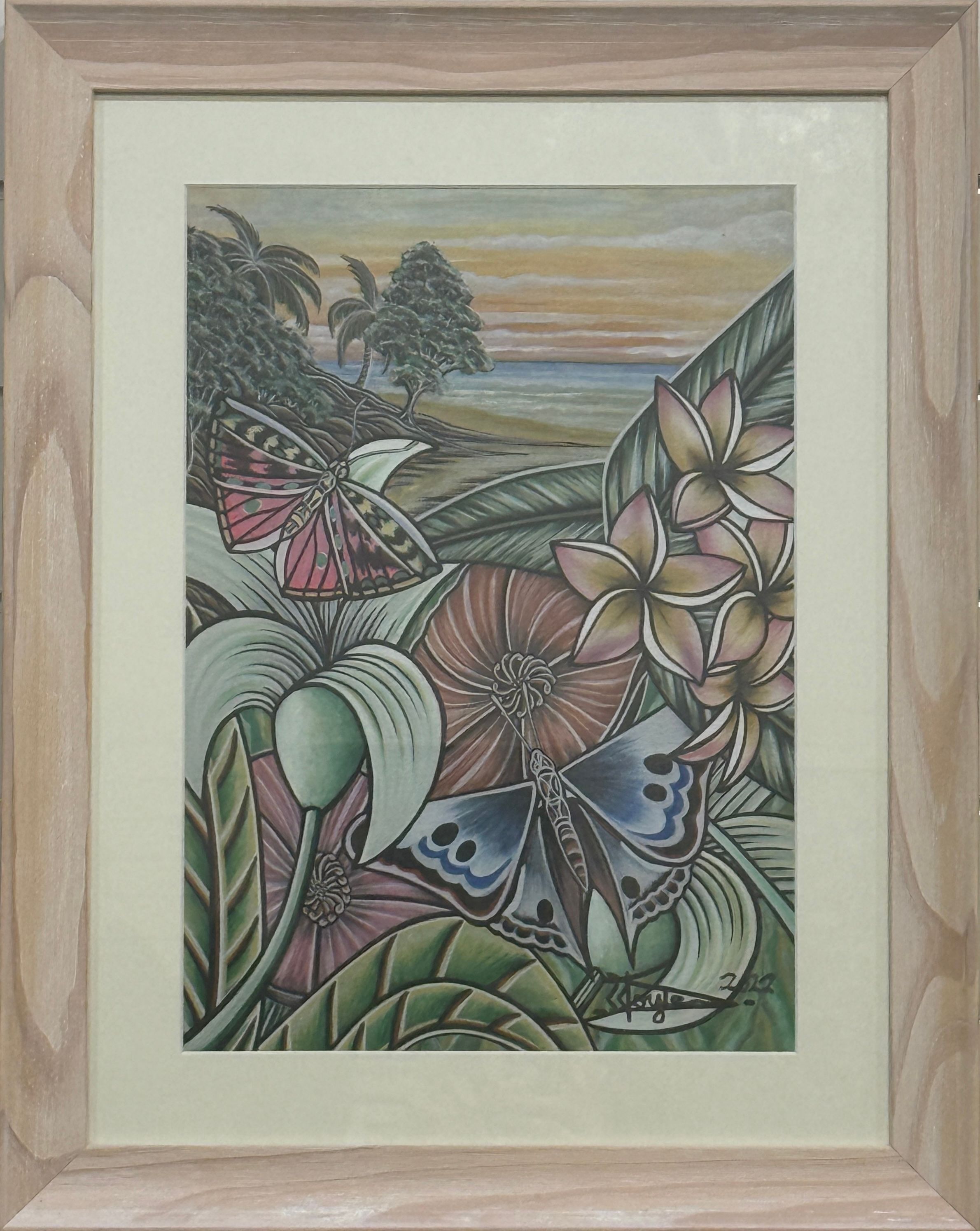 In The Tropics, acrylic on canvas framed by Lionel Doyle, available at Straddievarious Brisbane art gallery
