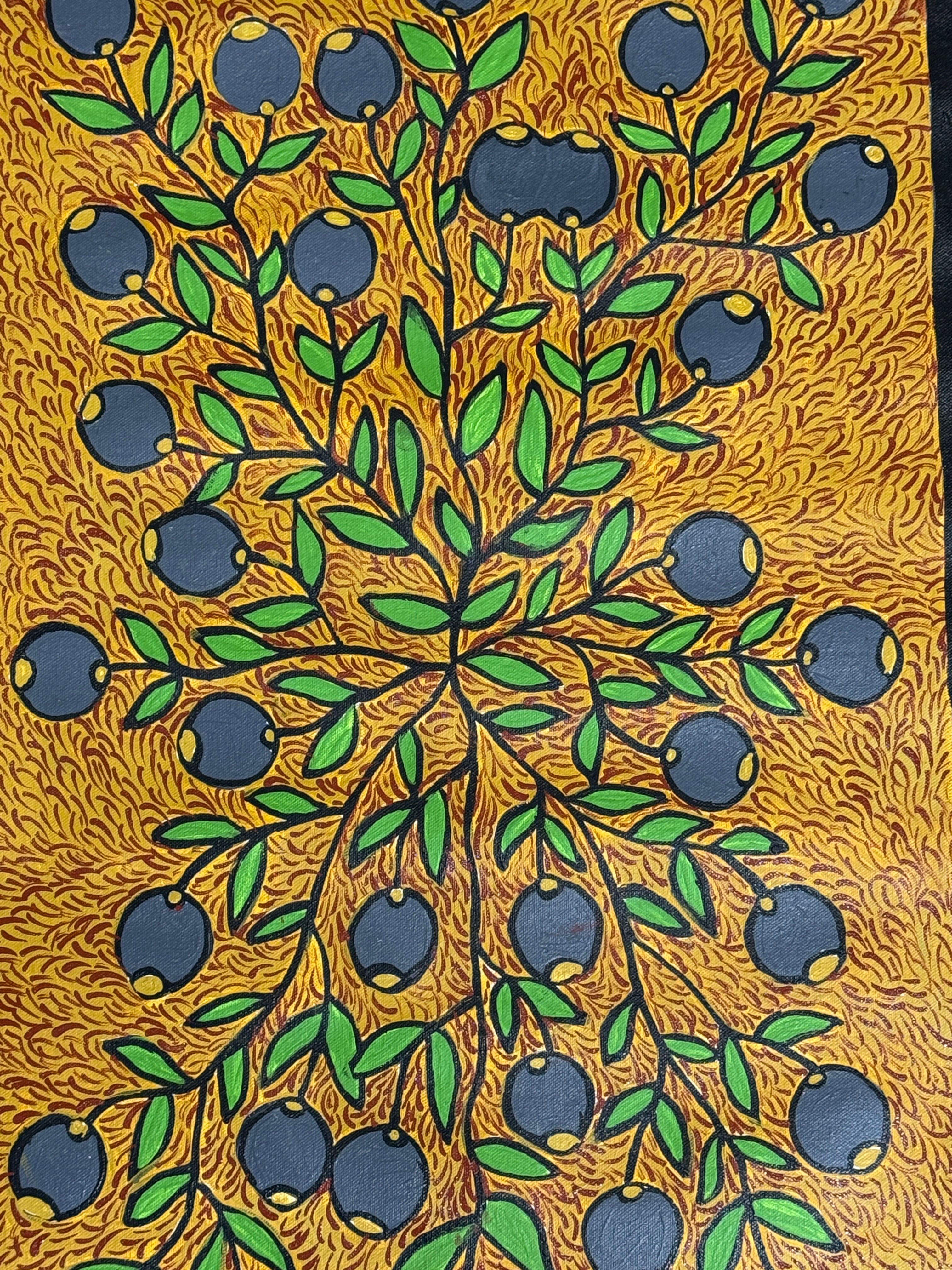Bush Coconut by Marion Cox, acrylic on canvas by Gooniyandi Artists, available at Straddievarious Brisbane art gallery