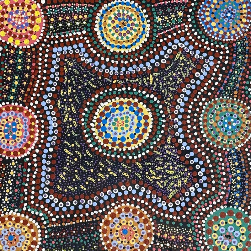 Seeds Across My Country by Barbara Cox by Gooniyandi Artists, available at Straddievarious Brisbane art gallery