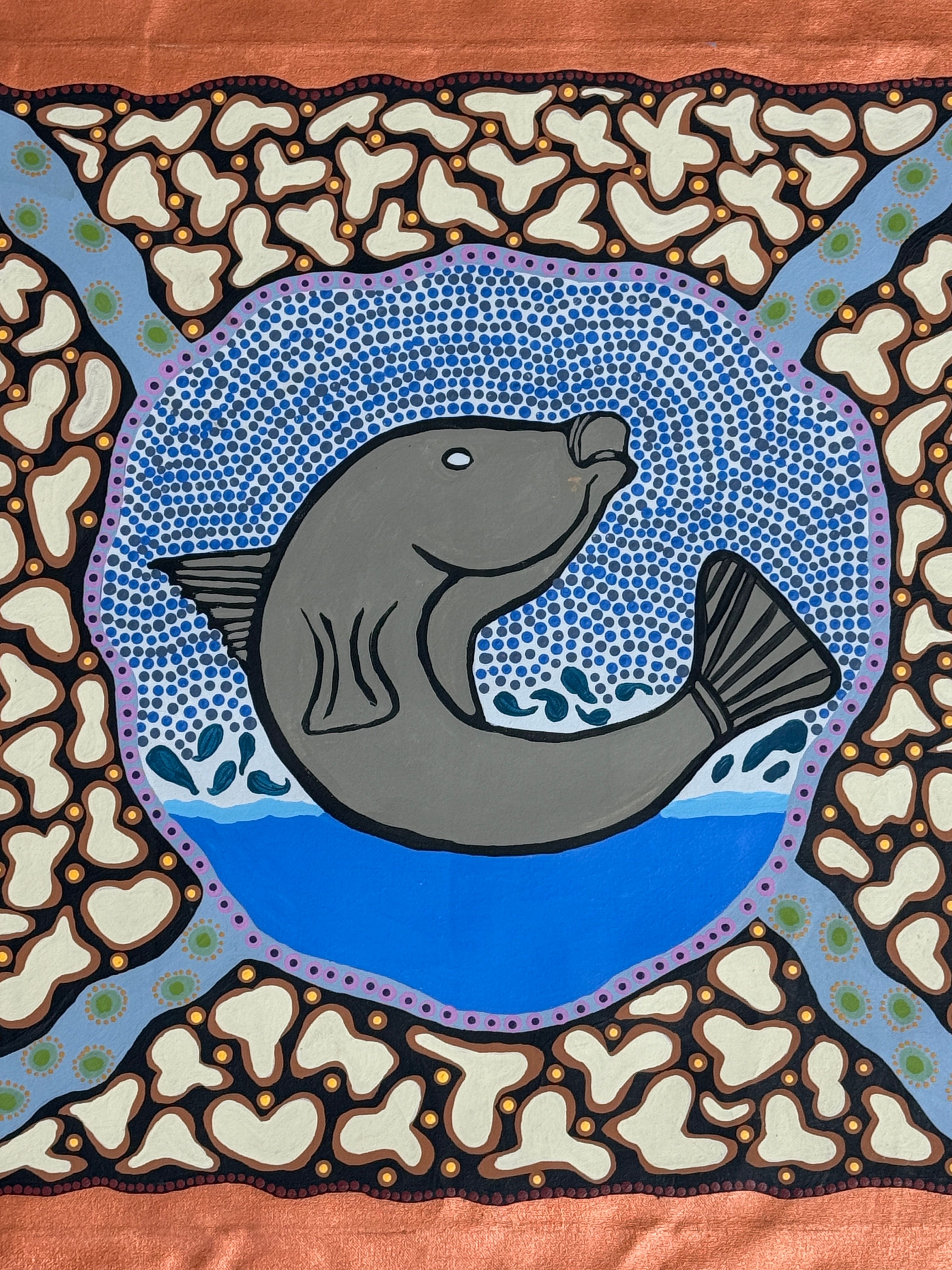 Barra Season by Halimah Cox by Gooniyandi Artists, available at Straddievarious Brisbane art gallery