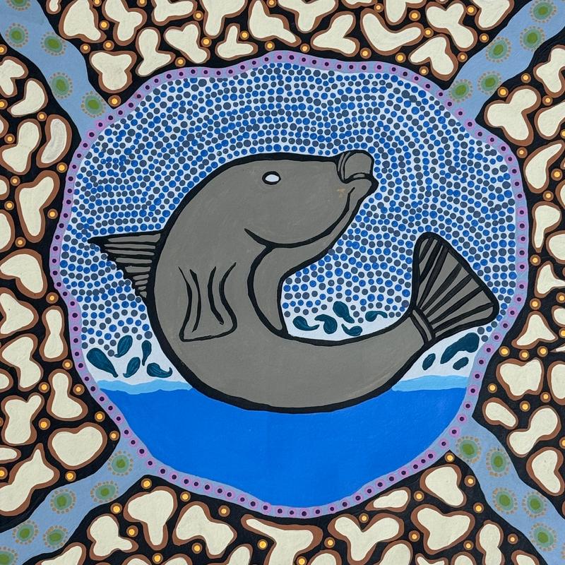 Barra Season by Halimah Cox by Gooniyandi Artists, available at Straddievarious Brisbane art gallery