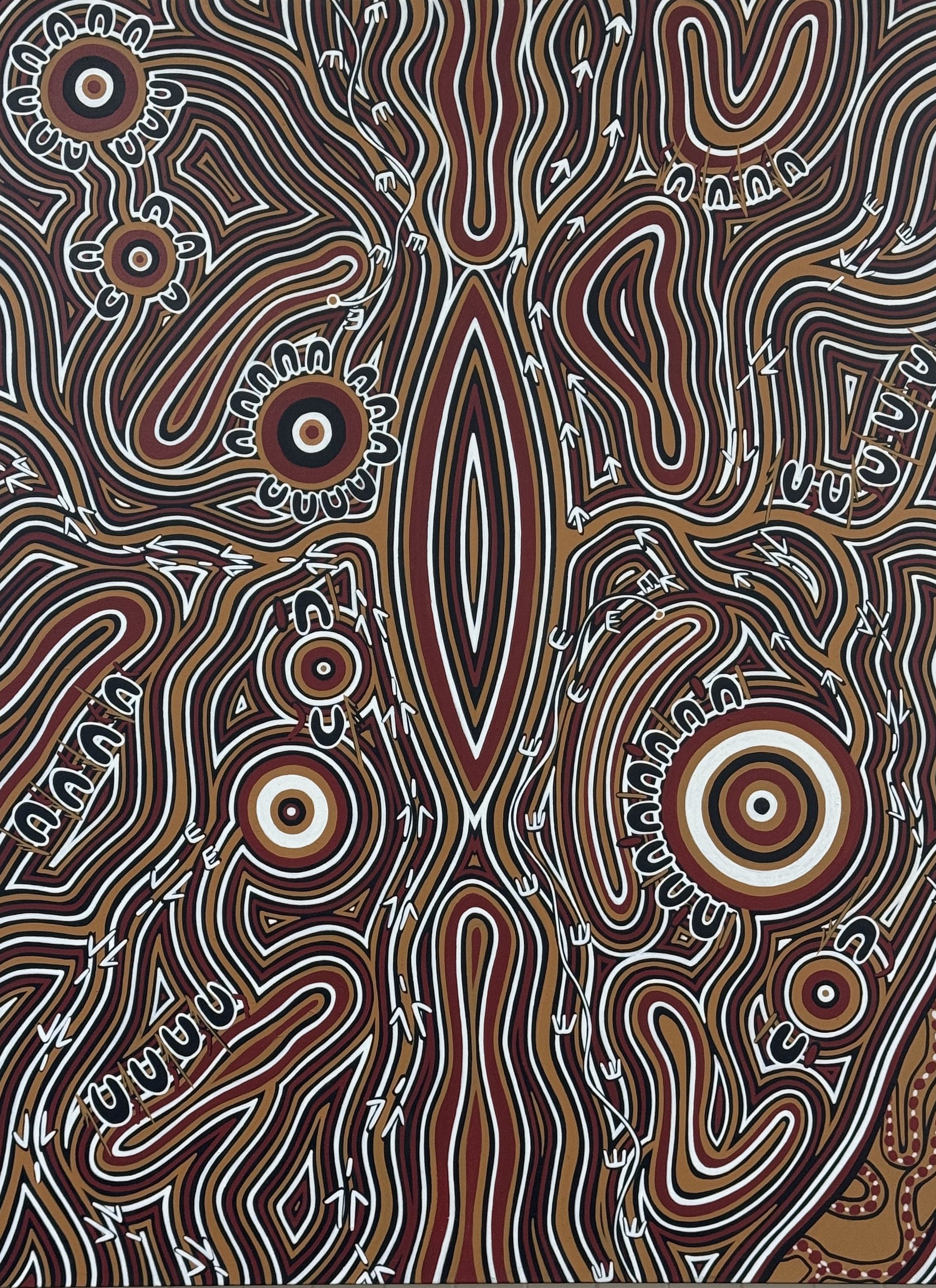Yuggara Country, acrylic on canvas by Lionel Doyle, available at Straddievarious Brisbane art gallery